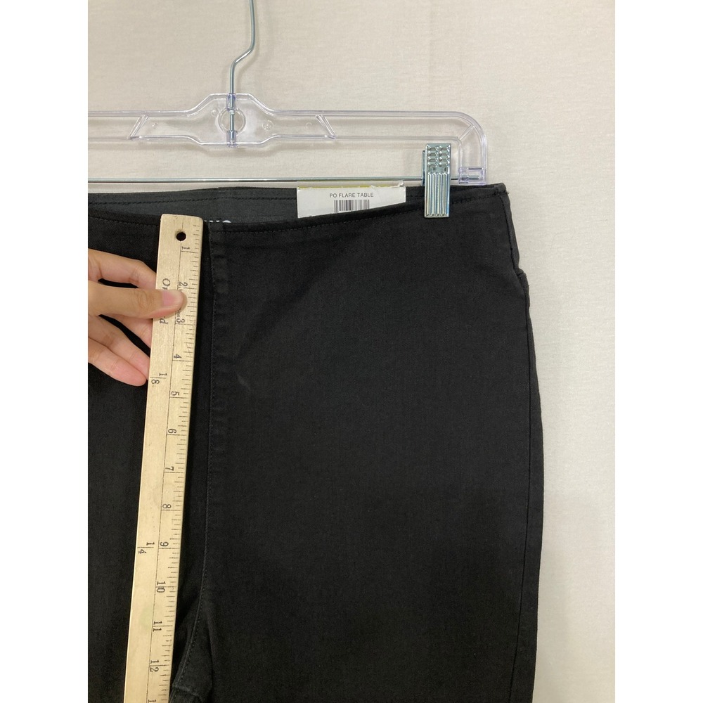 New INC Pull-On Flare Pants size 14 Deep Black High Rise Stretch Trousers Preppy - Picture 6 of 10